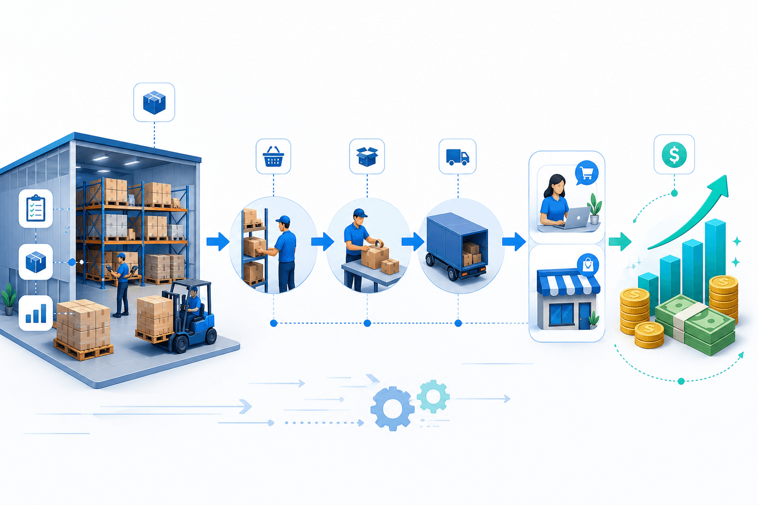 DIO y flujo de inventario desde stock hasta ventas